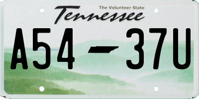 TN license plate A5437U