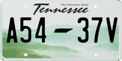 TN license plate A5437V