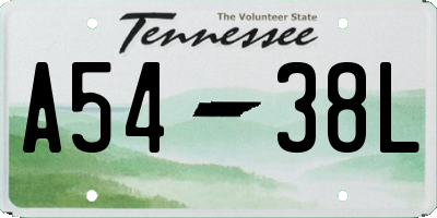TN license plate A5438L