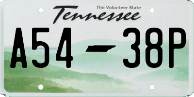TN license plate A5438P