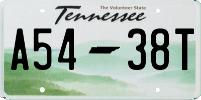 TN license plate A5438T