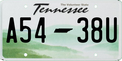 TN license plate A5438U