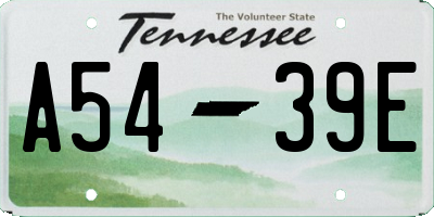 TN license plate A5439E