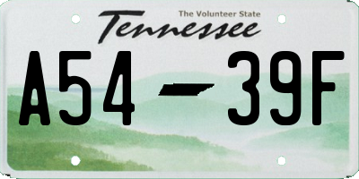 TN license plate A5439F