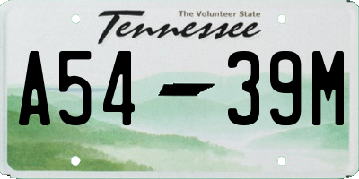 TN license plate A5439M