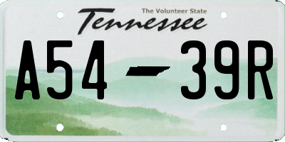 TN license plate A5439R