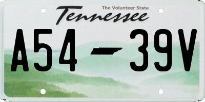 TN license plate A5439V