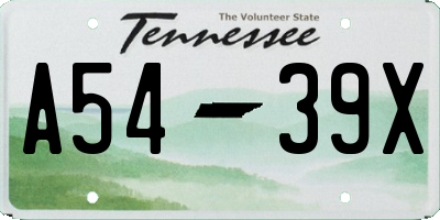 TN license plate A5439X