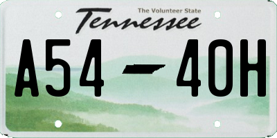 TN license plate A5440H