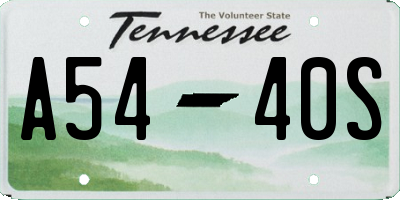 TN license plate A5440S