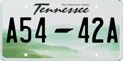 TN license plate A5442A