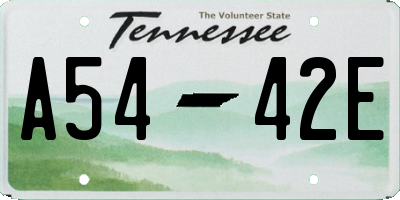 TN license plate A5442E