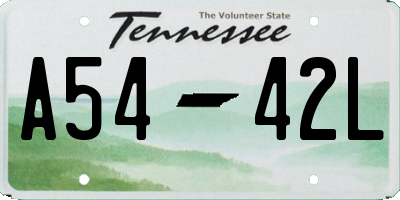 TN license plate A5442L