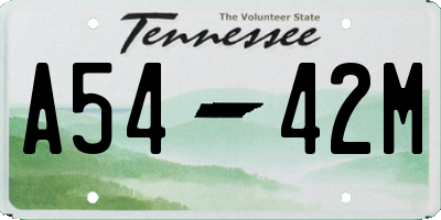 TN license plate A5442M
