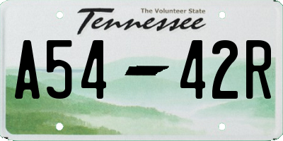 TN license plate A5442R