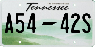 TN license plate A5442S