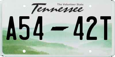 TN license plate A5442T