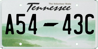TN license plate A5443C