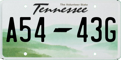 TN license plate A5443G