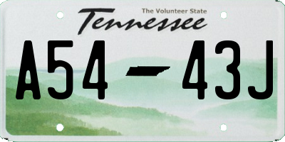 TN license plate A5443J