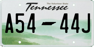 TN license plate A5444J