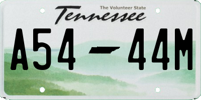 TN license plate A5444M