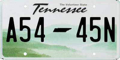 TN license plate A5445N