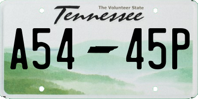TN license plate A5445P