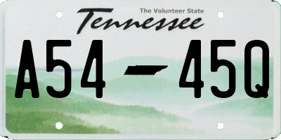 TN license plate A5445Q