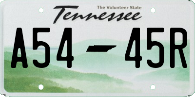 TN license plate A5445R