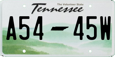 TN license plate A5445W