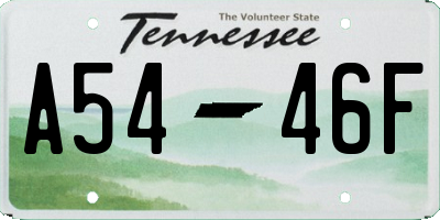 TN license plate A5446F
