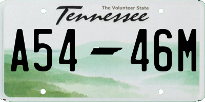 TN license plate A5446M