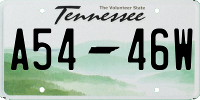 TN license plate A5446W