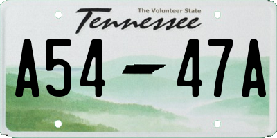 TN license plate A5447A