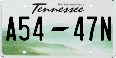 TN license plate A5447N