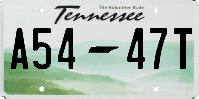 TN license plate A5447T