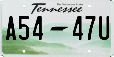 TN license plate A5447U
