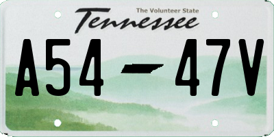TN license plate A5447V
