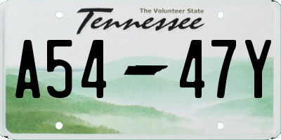 TN license plate A5447Y