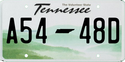 TN license plate A5448D