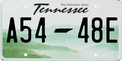 TN license plate A5448E