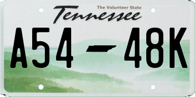 TN license plate A5448K