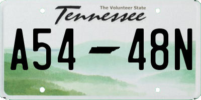 TN license plate A5448N