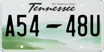 TN license plate A5448U