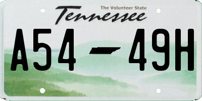TN license plate A5449H