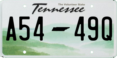 TN license plate A5449Q