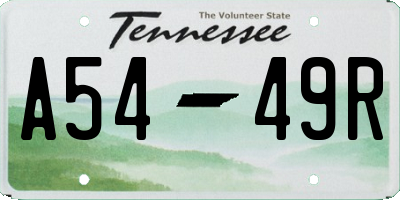 TN license plate A5449R