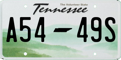 TN license plate A5449S