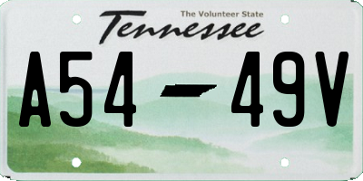 TN license plate A5449V